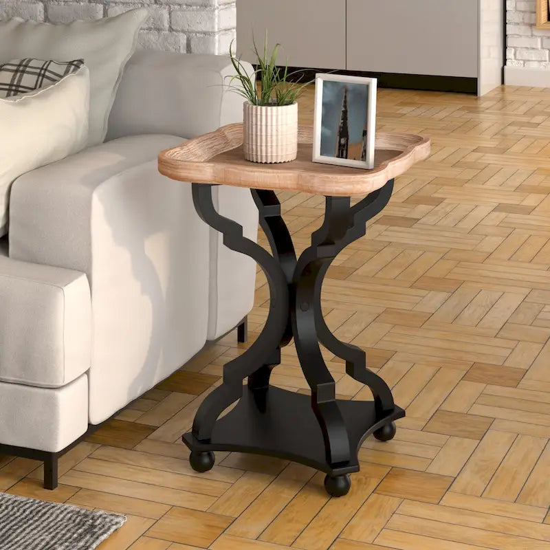 Rustic Farmhouse Tray Top End Table