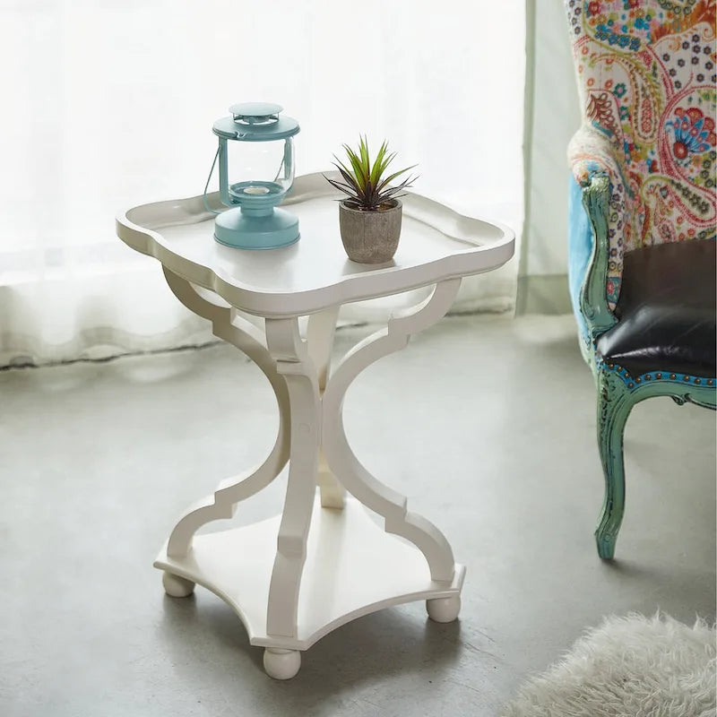 Table d'appoint avec plateau de style rustique ferme