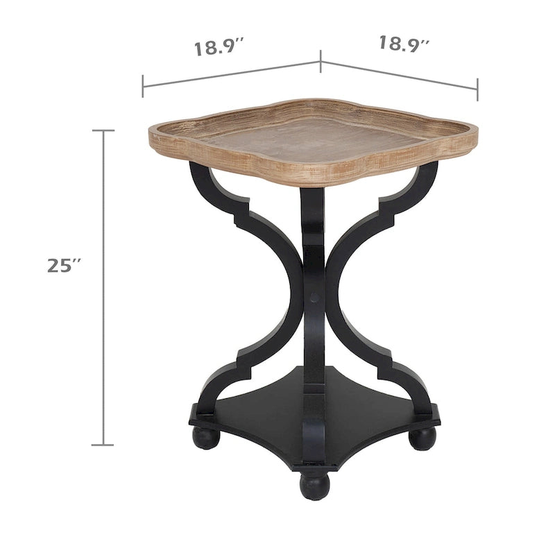 Table d'appoint avec plateau de style rustique ferme