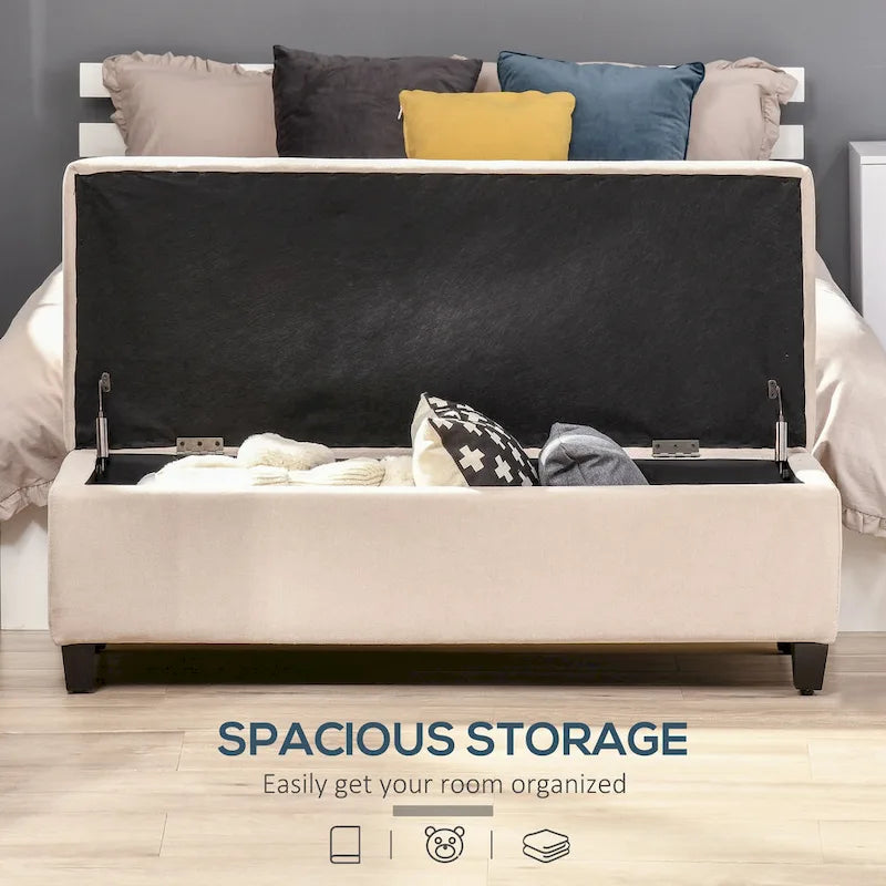 Banc de rangement ottoman avec couvercle relevable