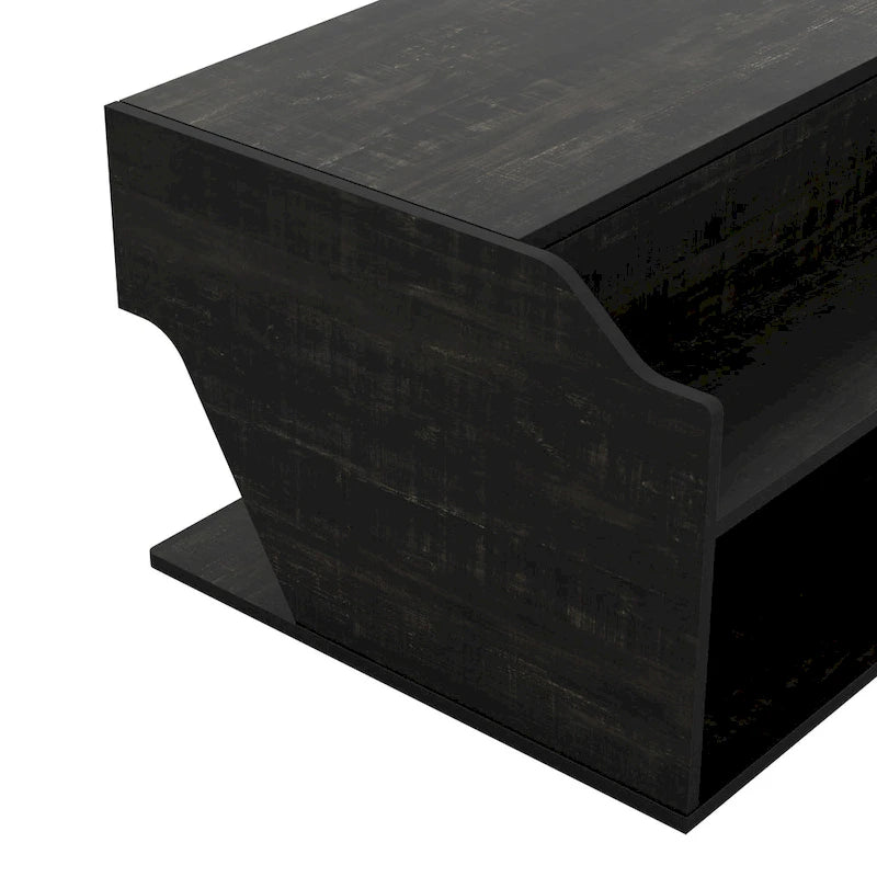 Table basse relevable en chêne noir de transition de 44 pouces