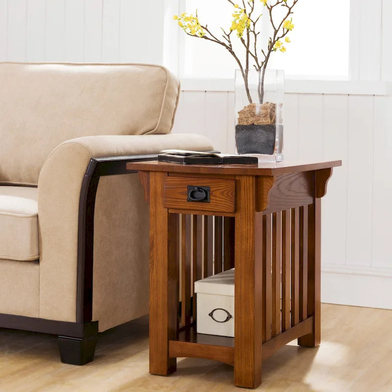 Mission Style End Table with Drawer