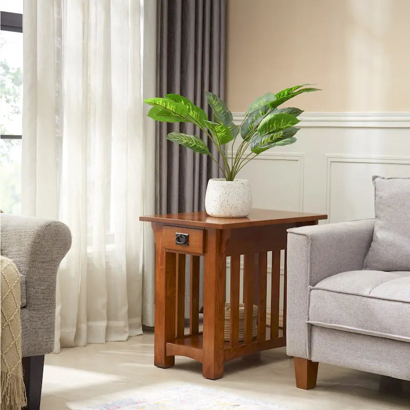 Mission Style End Table with Drawer