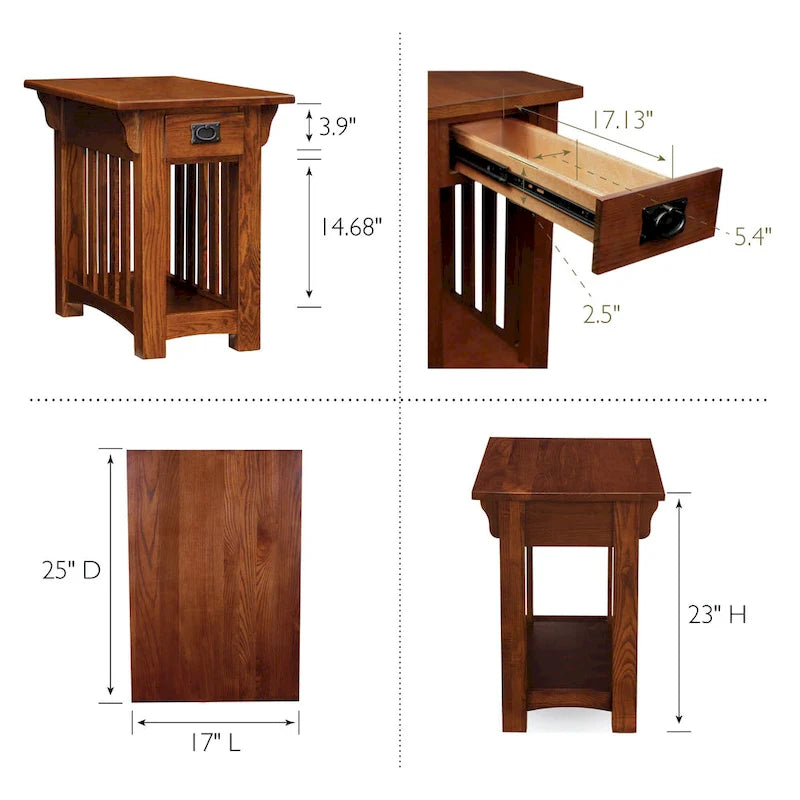 Mission Style End Table with Drawer