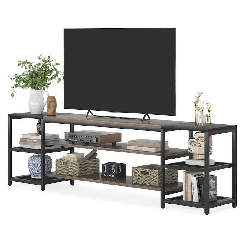 3-Tier TV Stand Entertainment Center with Metal Frame
