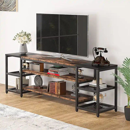 3-Tier TV Stand Entertainment Center with Metal Frame