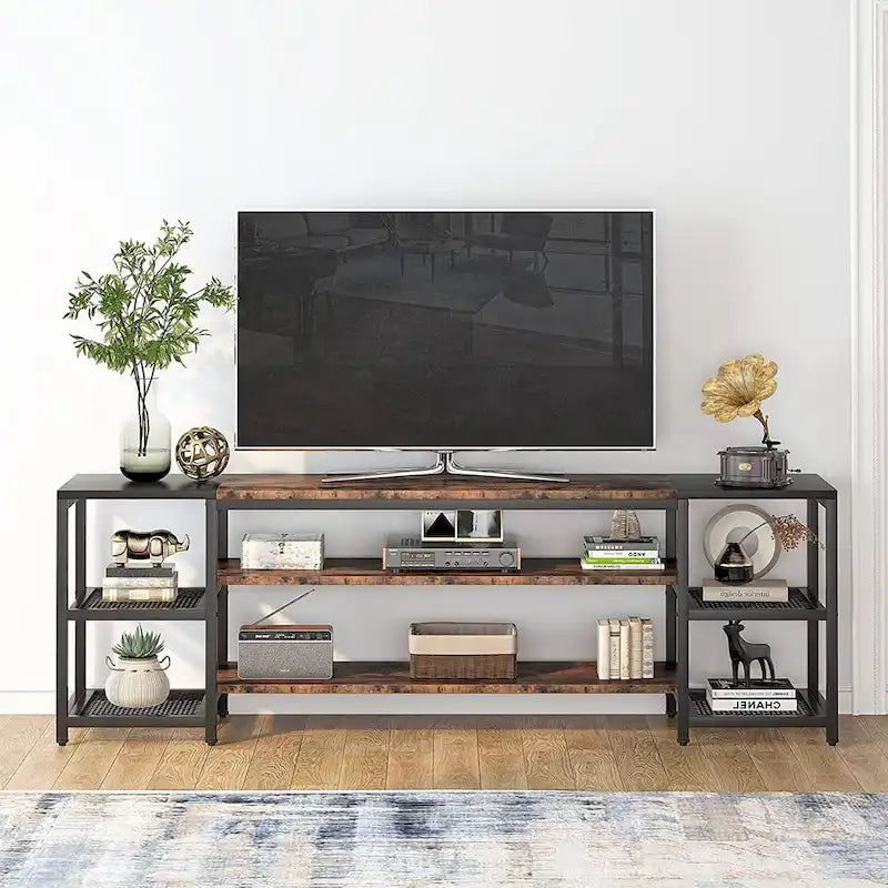 3-Tier TV Stand Entertainment Center with Metal Frame