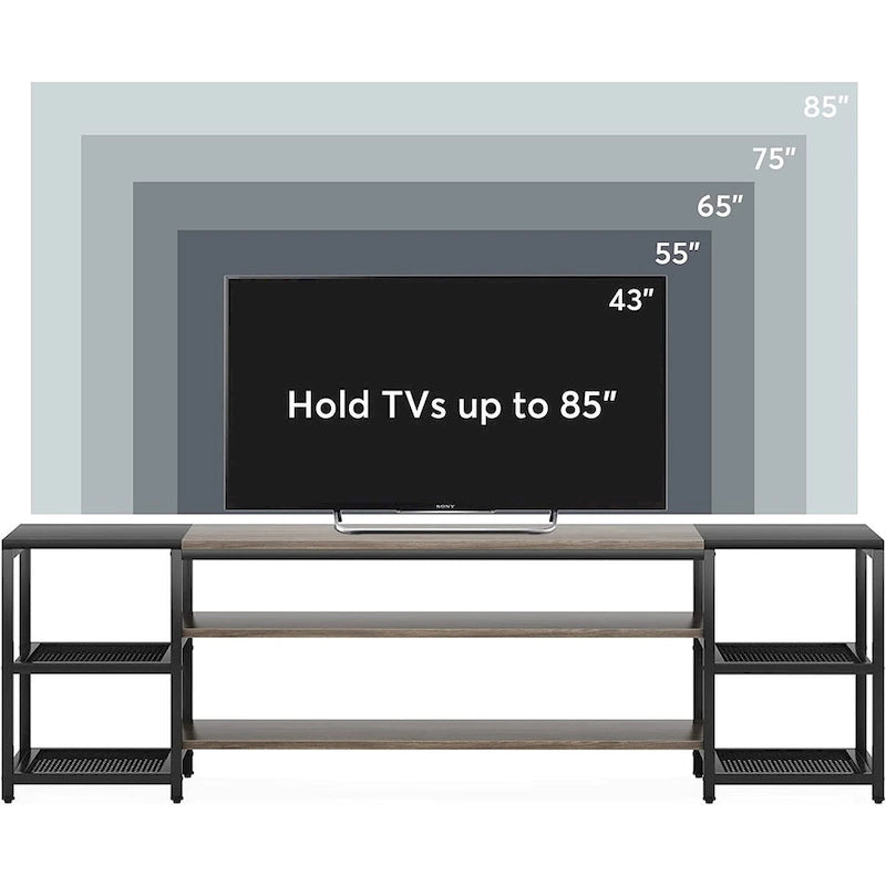 3-Tier TV Stand Entertainment Center with Metal Frame