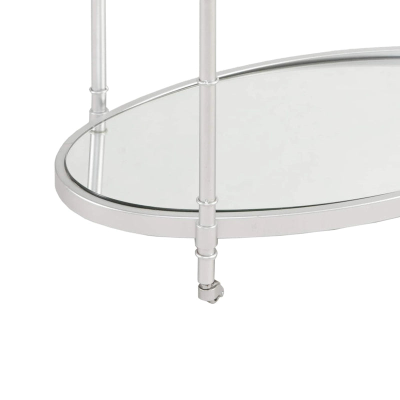 Glamorous 3-Shelf Bar Cart with Mirror Bottom