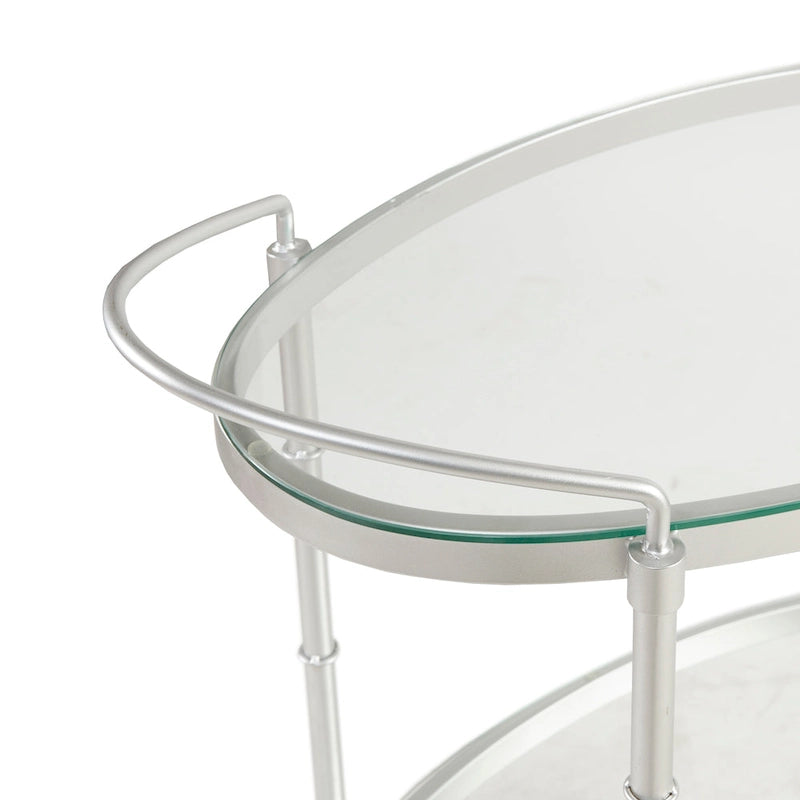 Glamorous 3-Shelf Bar Cart with Mirror Bottom
