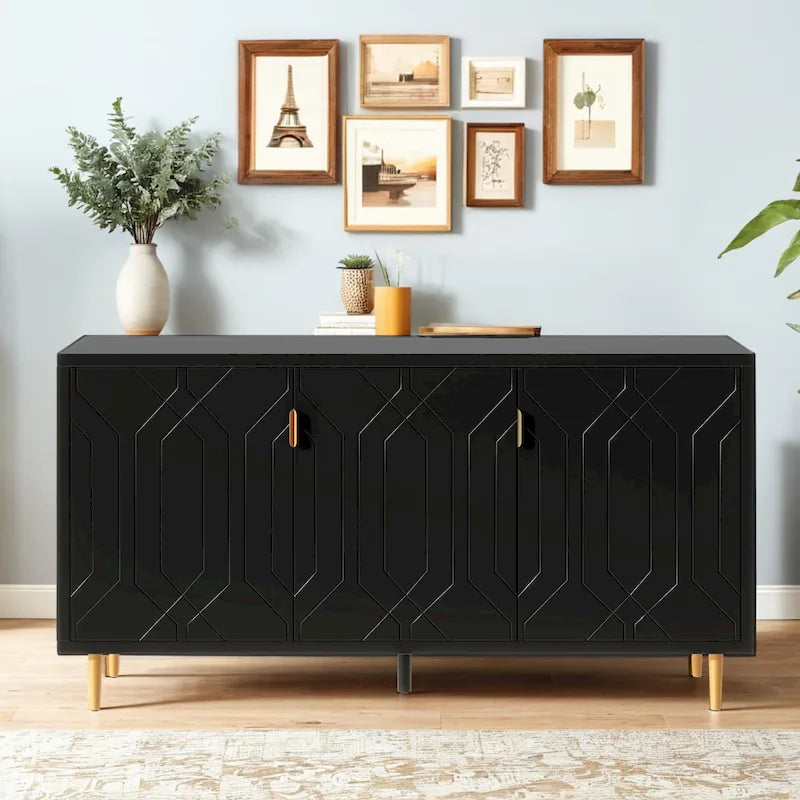 Meuble TV avec étagères réglables et armoire de rangement