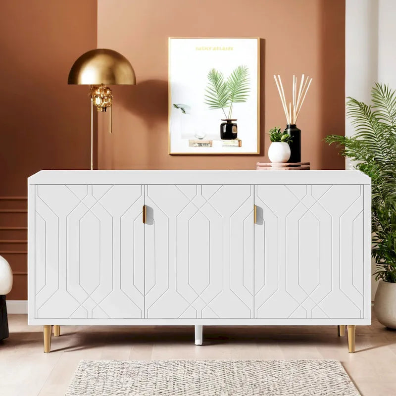 Meuble TV avec étagères réglables et armoire de rangement