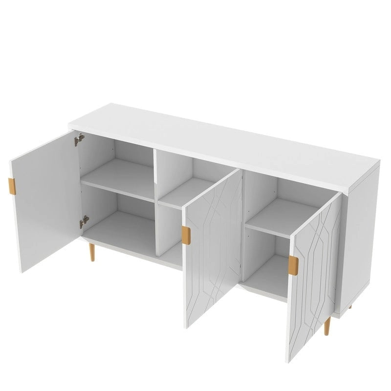 Meuble TV avec étagères réglables et armoire de rangement