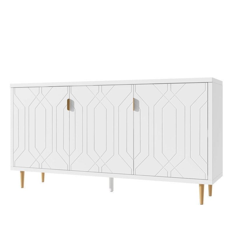 Meuble TV avec étagères réglables et armoire de rangement