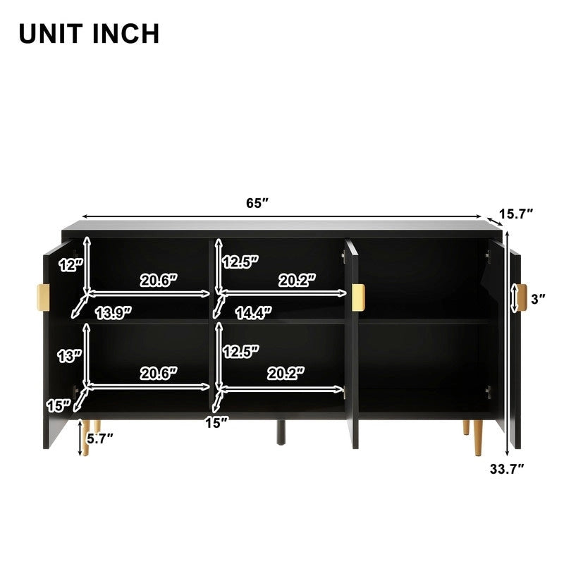 Meuble TV avec étagères réglables et armoire de rangement