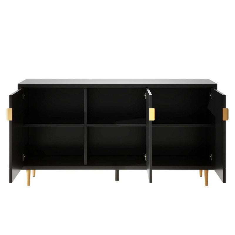 Meuble TV avec étagères réglables et armoire de rangement