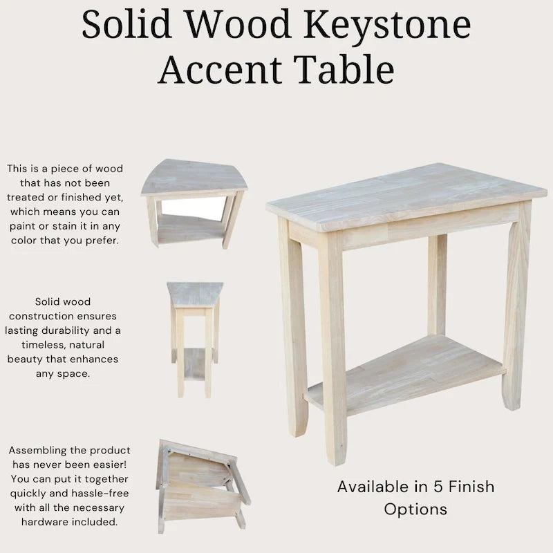 Table d'appoint en bois d'hévéa massif