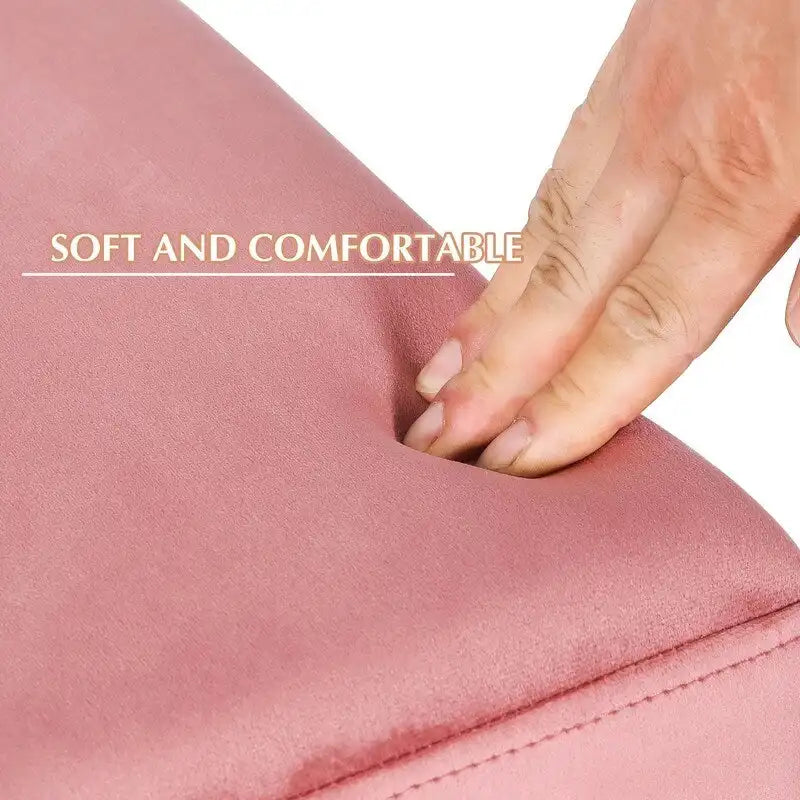Repose-pieds ottoman carré en velours avec garniture dorée