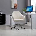 Mid-Back Office Computer Chair - Tub Shape Design, Lined Pattern Back, Swivel Wheels - 23.25*24*37.75