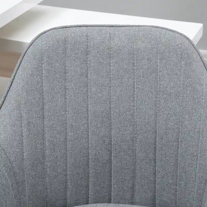 Mid-Back Office Computer Chair - Tub Shape Design, Lined Pattern Back, Swivel Wheels - 23.25*24*37.75