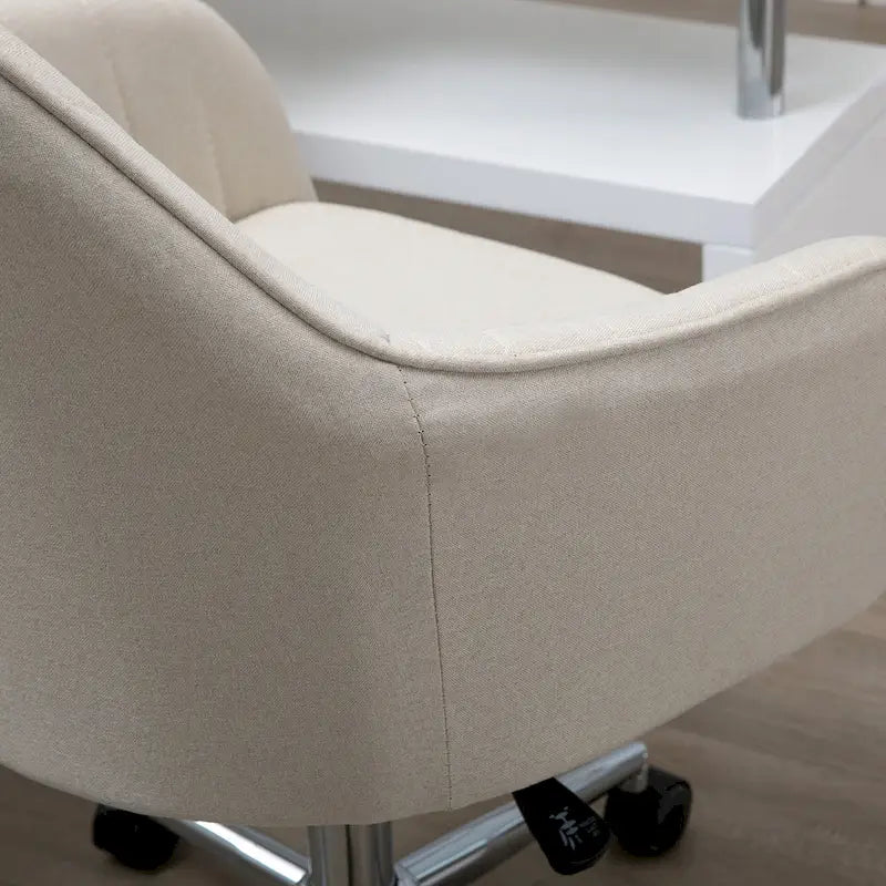 Mid-Back Office Computer Chair - Tub Shape Design, Lined Pattern Back, Swivel Wheels - 23.25*24*37.75