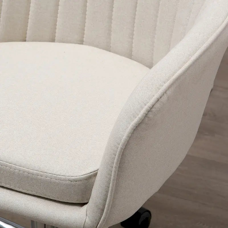 Mid-Back Office Computer Chair - Tub Shape Design, Lined Pattern Back, Swivel Wheels - 23.25*24*37.75