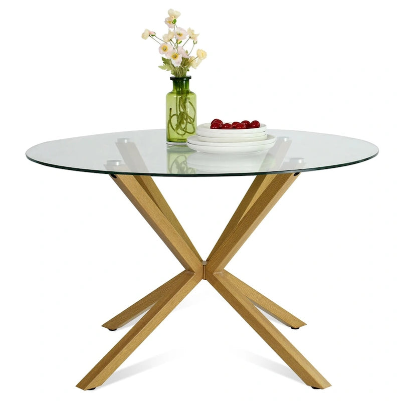 Table à manger en verre ronde de 39 po – 39 x 39 x 30 po