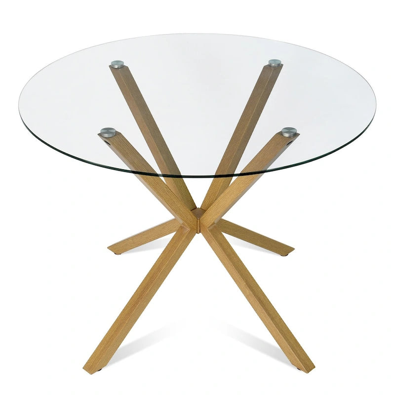 Table à manger en verre ronde de 39 po – 39 x 39 x 30 po
