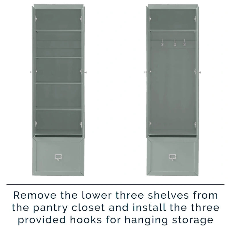 Convertible Pantry Closet - 12.5" x 22" x 74"