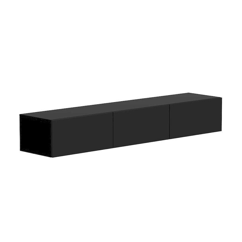63" Floating TV Stand with LED Lights, Wall Mount High Gloss