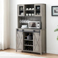 42.5-inch Farmhouse Wine Cabinet with Sliding Barn Door - 15.7D x 42.5W x 69.6H