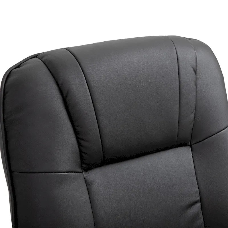 Fauteuil de relaxation pivotant réglable en cuir avec repose-pieds et accoudoirs