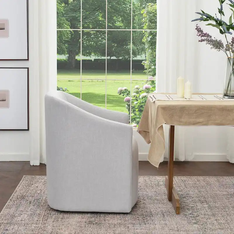 Fauteuil de salle à manger roulant tapissé de tissu de performance