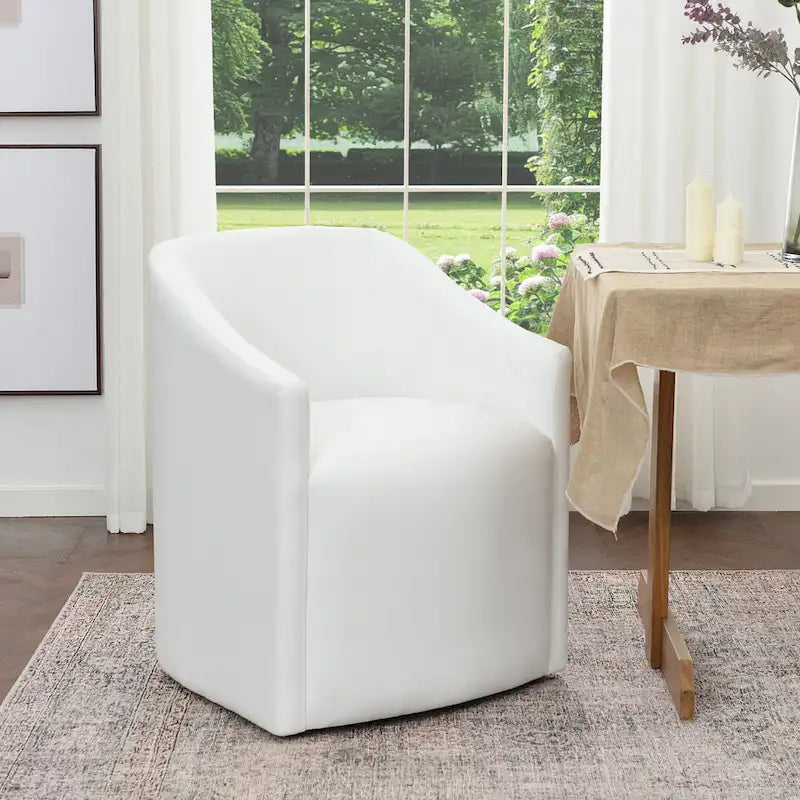 Fauteuil de salle à manger roulant tapissé de tissu de performance