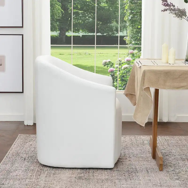 Fauteuil de salle à manger roulant tapissé de tissu de performance