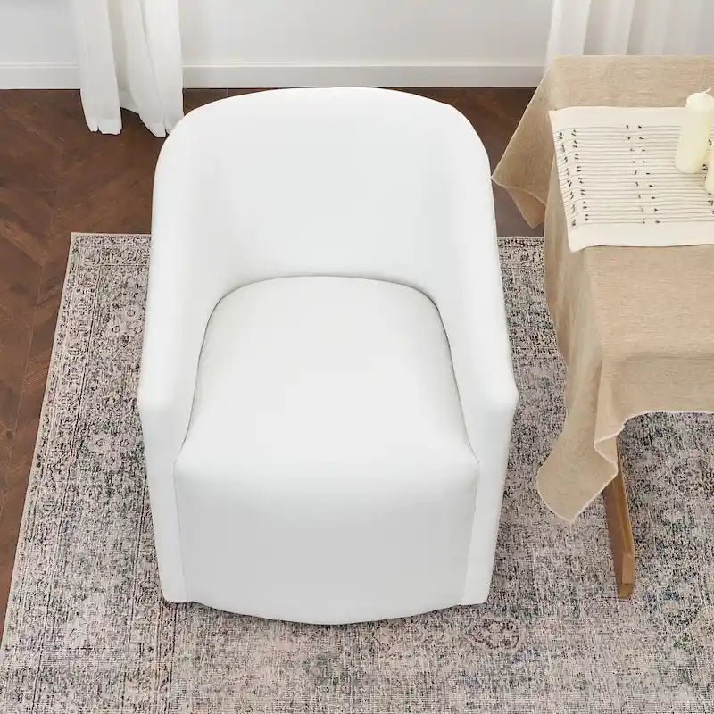 Fauteuil de salle à manger roulant tapissé de tissu de performance