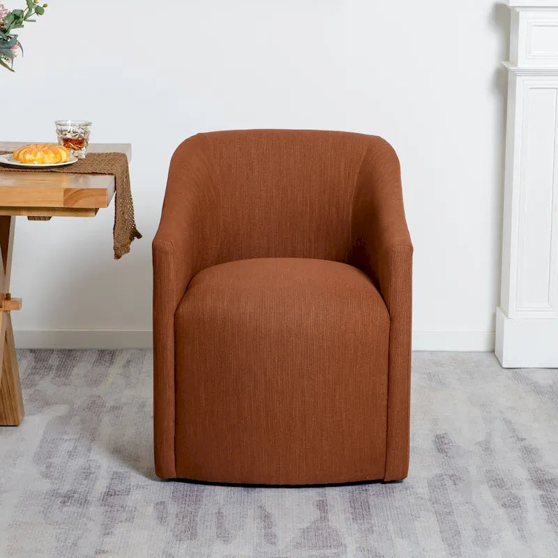 Fauteuil de salle à manger roulant tapissé de tissu de performance