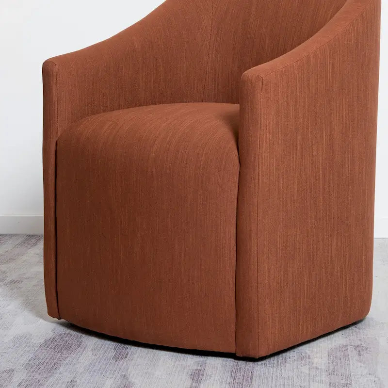 Fauteuil de salle à manger roulant tapissé de tissu de performance