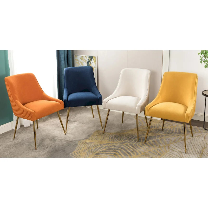 Chaise de salle à manger en velours style milieu de siècle