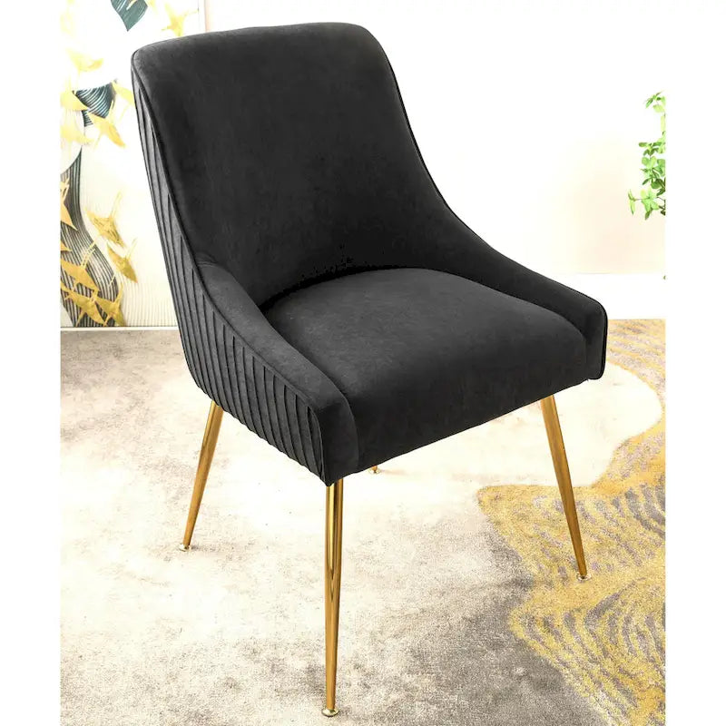 Chaise de salle à manger en velours style milieu de siècle