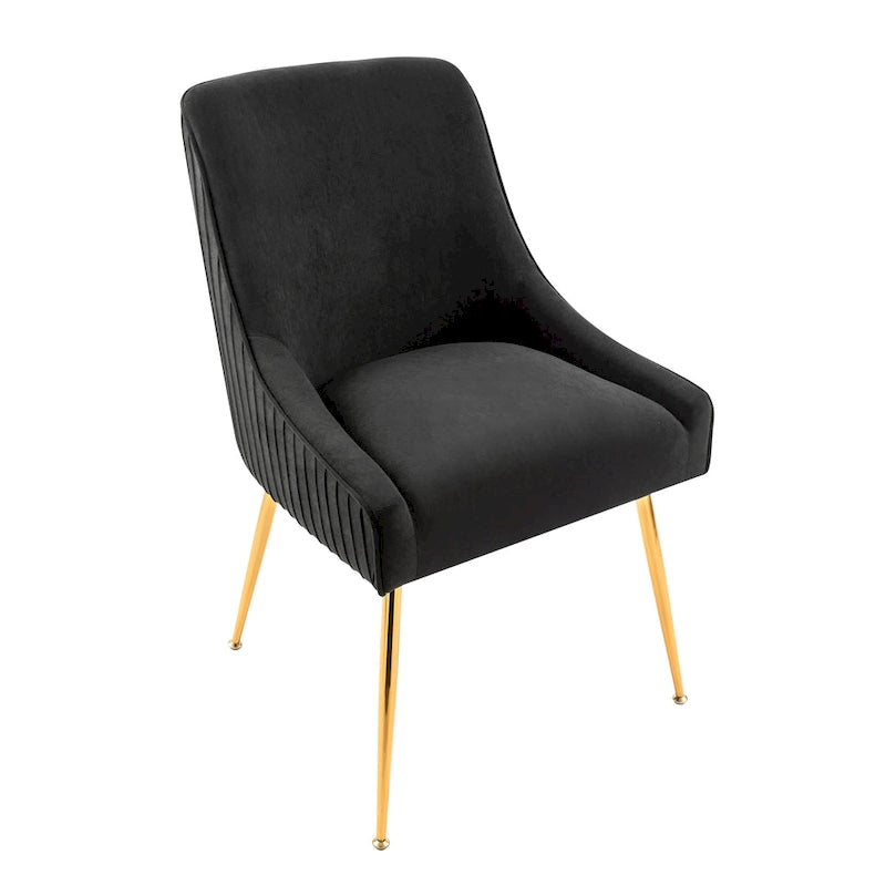 Chaise de salle à manger en velours style milieu de siècle