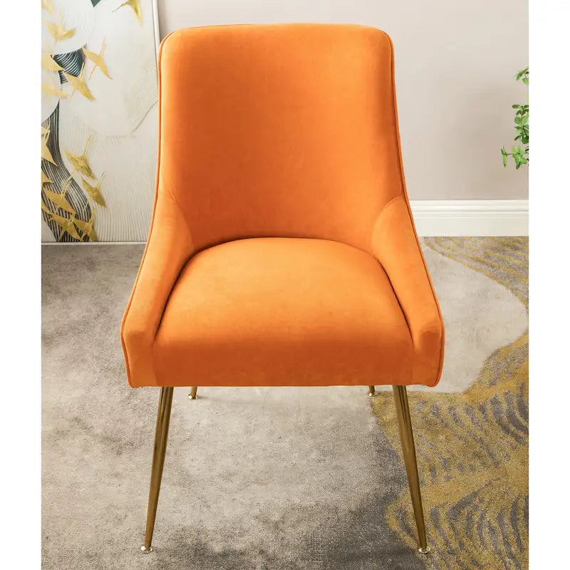 Chaise de salle à manger en velours style milieu de siècle