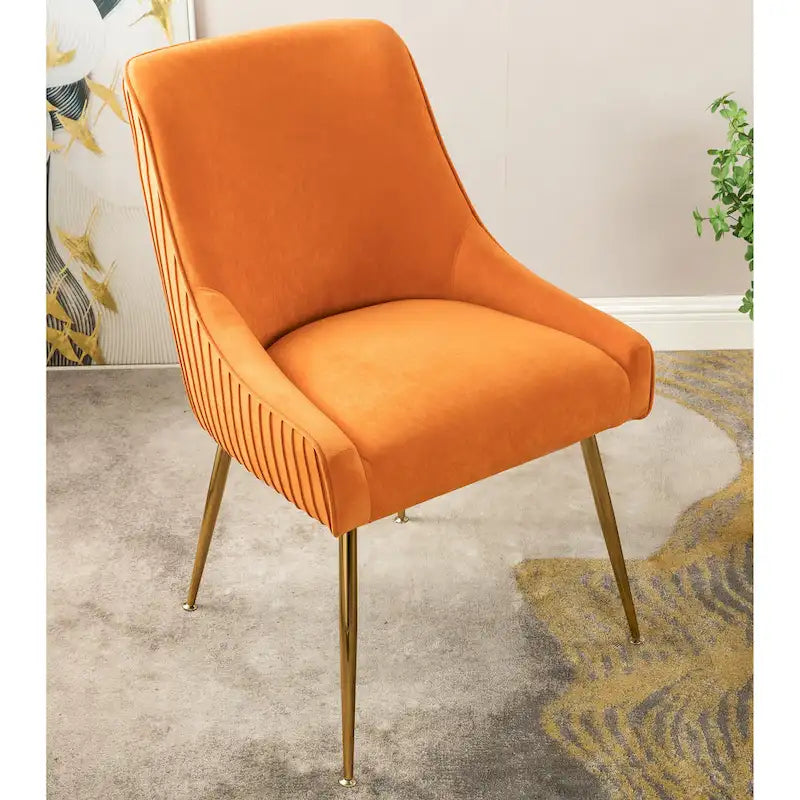 Chaise de salle à manger en velours style milieu de siècle