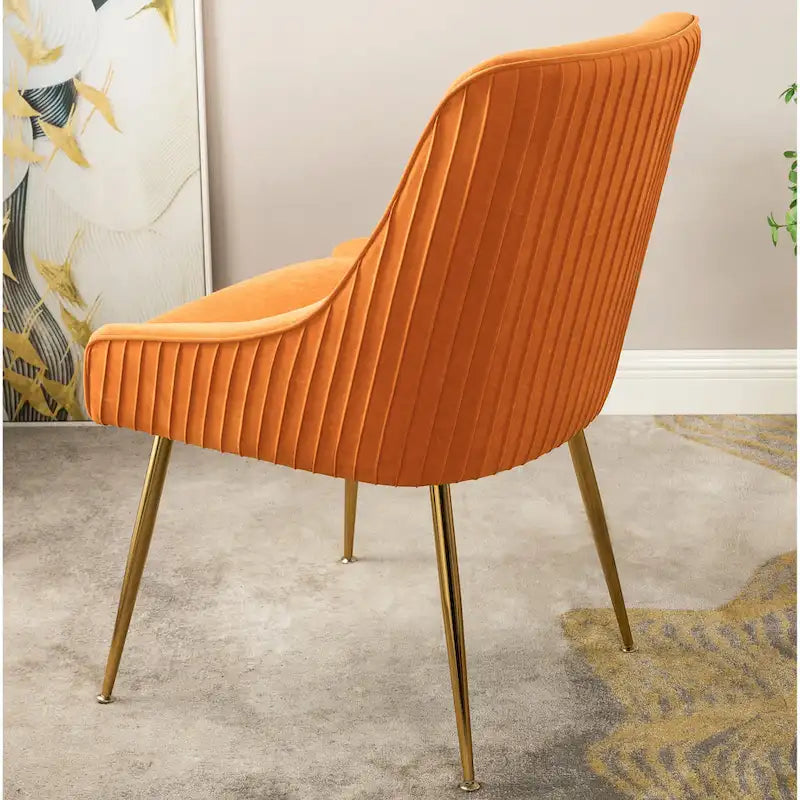 Chaise de salle à manger en velours style milieu de siècle