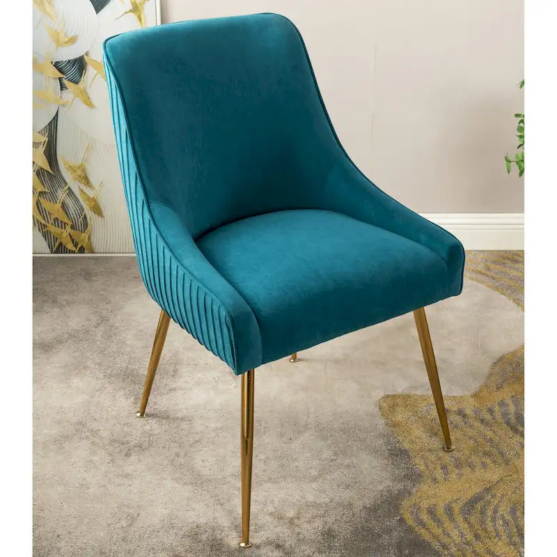 Chaise de salle à manger en velours style milieu de siècle