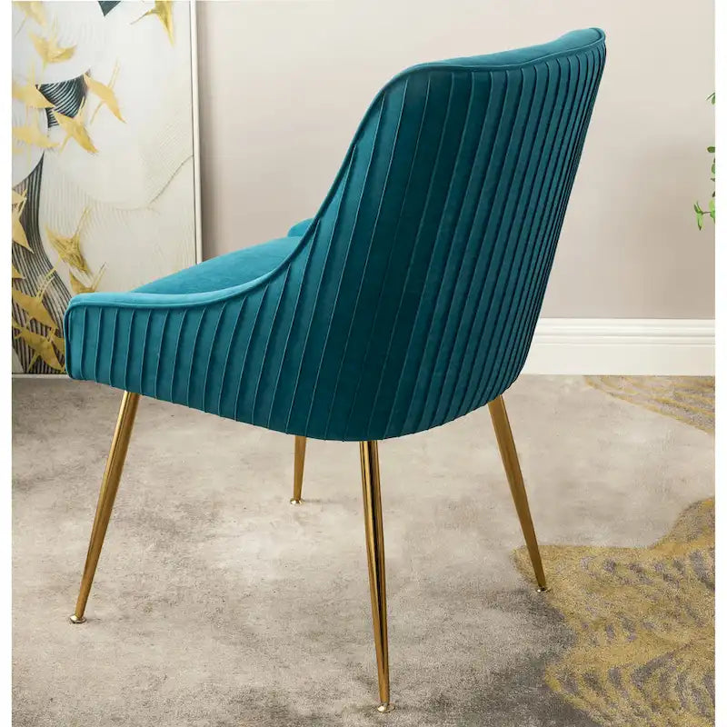 Chaise de salle à manger en velours style milieu de siècle