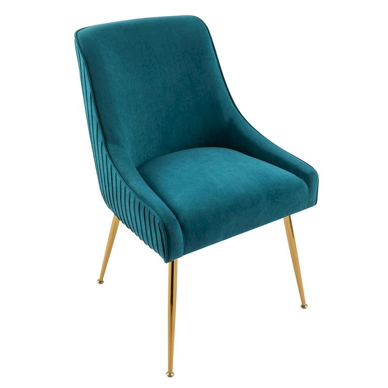 Chaise de salle à manger en velours style milieu de siècle