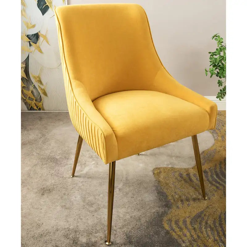 Chaise de salle à manger en velours style milieu de siècle