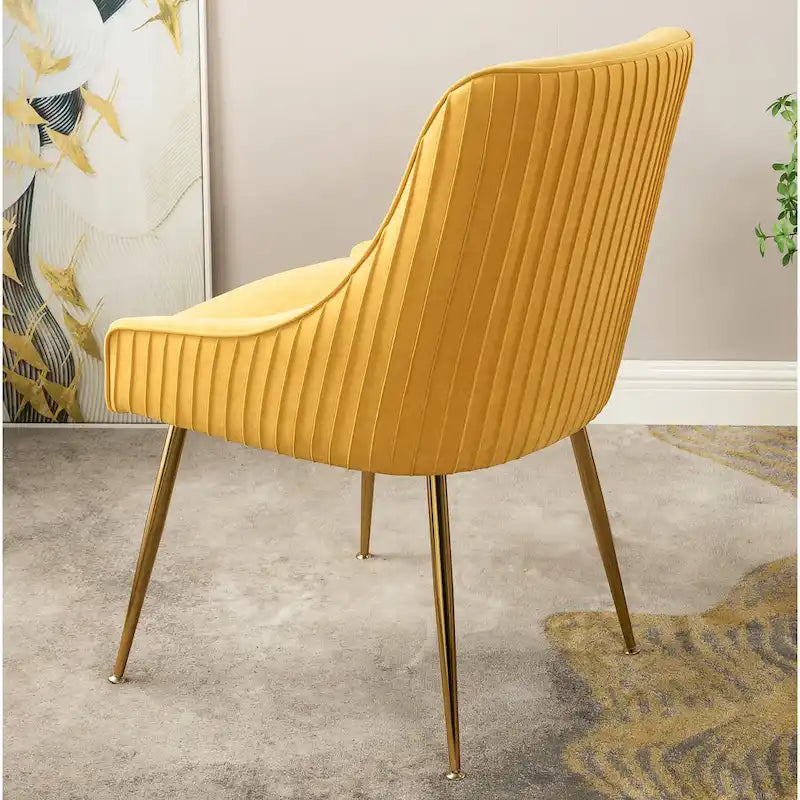 Chaise de salle à manger en velours style milieu de siècle