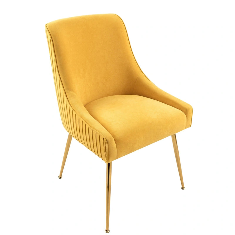 Chaise de salle à manger en velours style milieu de siècle